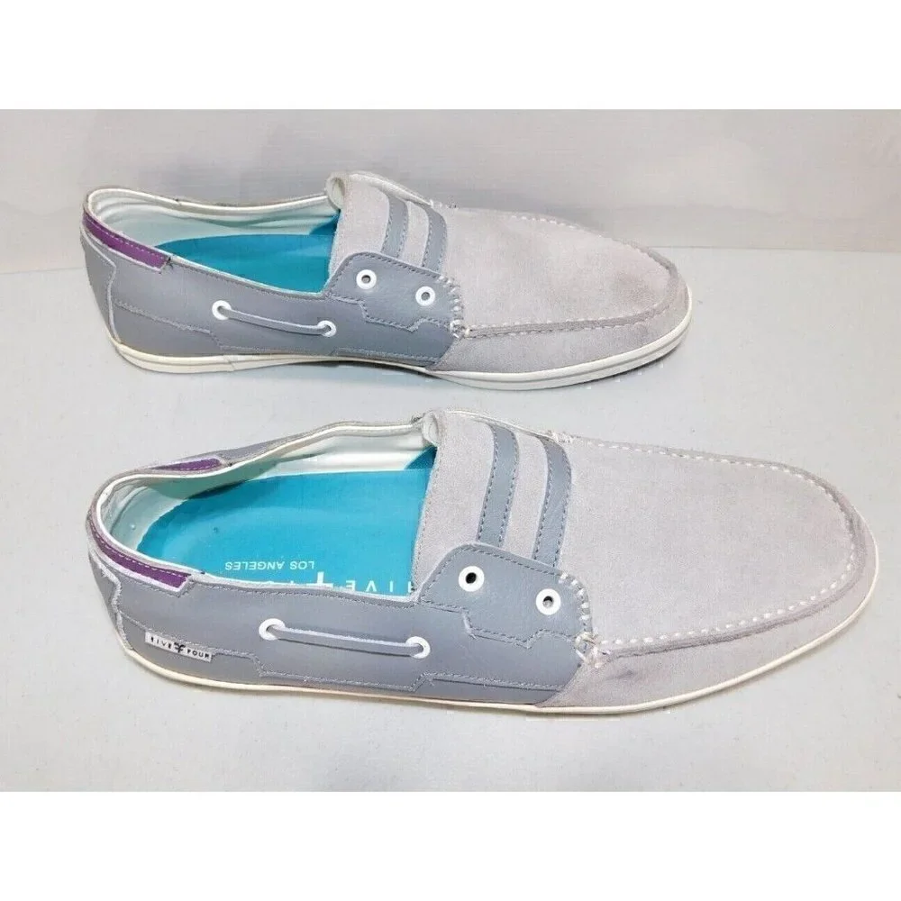 FIVE FOUR Los Angeles gray & purple leather slip on shoes men's size 11.5